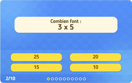 Multiplications : Table de 5 
