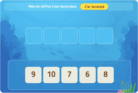 Place les nombres niv 2 (de 6 à 10) 