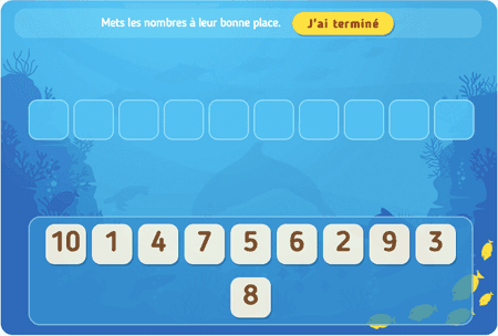 Place les nombres niv 3 (de 1 à 10) 