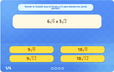 Racines carrées : Multiplications