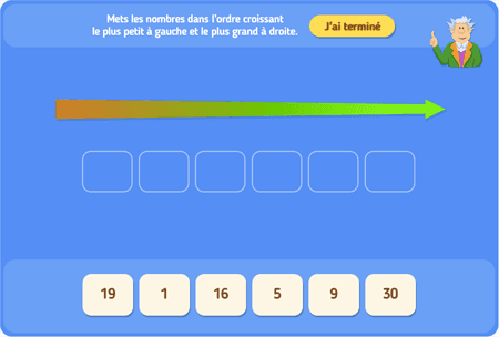 Ranger les nombres 01 : de 1 à 30 
