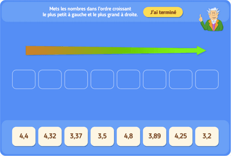 Ranger les nombres 10 : décimaux simples 