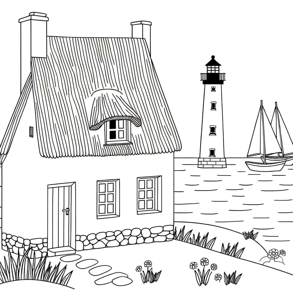 Maison bretonne près de la mer