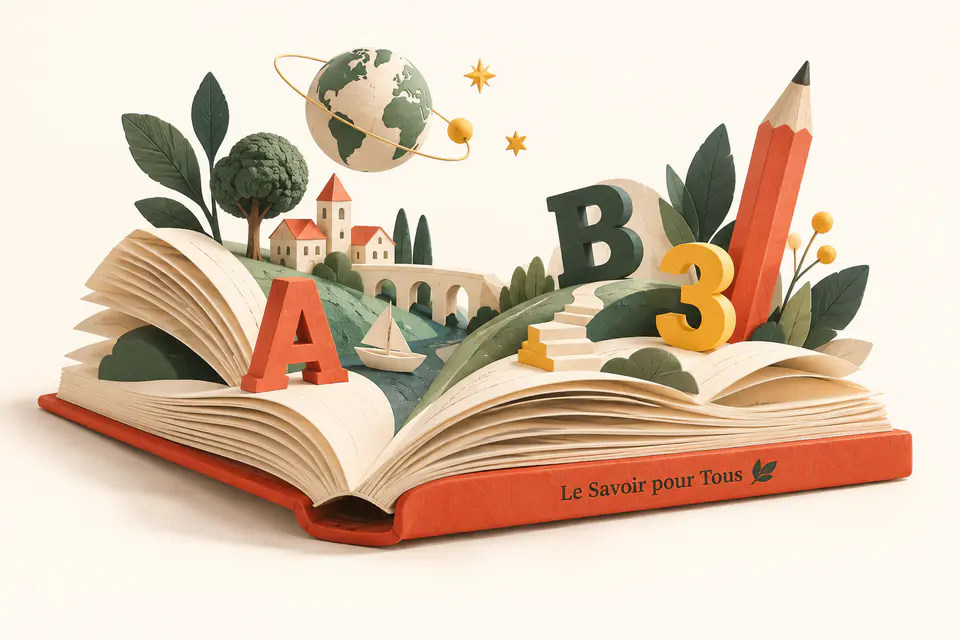 Un livre ouvert fait naître un monde de lettres, de nombres et de découvertes