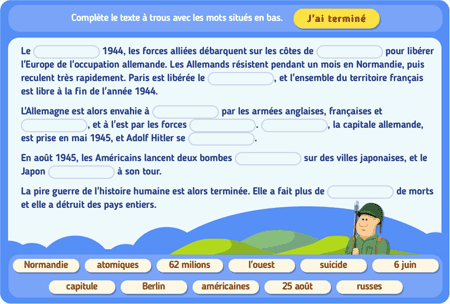 Texte à trous 5 : La Guerre 1941
