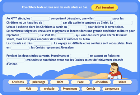 Texte à trous : les Croisades 