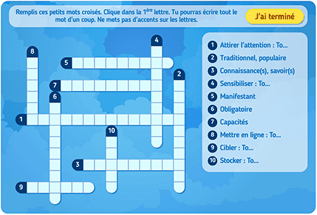 Topic 1 : Knowledge (crosswords)
