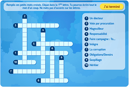 Topic1 : Every voice counts (crosswords)