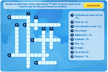 Useful Vocabulary of theme 2 (crosswords)